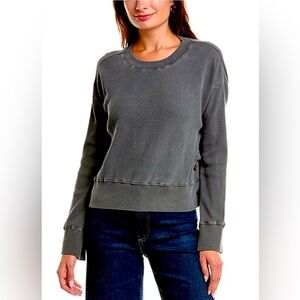 LA Made NWT Sz XS Camden Snap Gray Waffle Knit Pullover